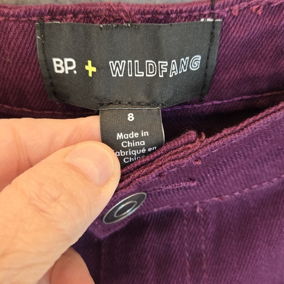 BP. + Wildfang Womens Jeans Sz 8 Purple Denim Utility Cargo Slight Barrel Leg - Picture 6 of 11